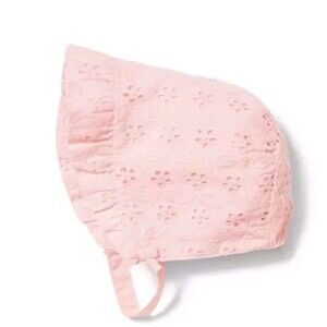 Janie and Jack Baby Crystal Rose Eyelet Ruffle Bonnet Size 3-6m New W/ Tags!